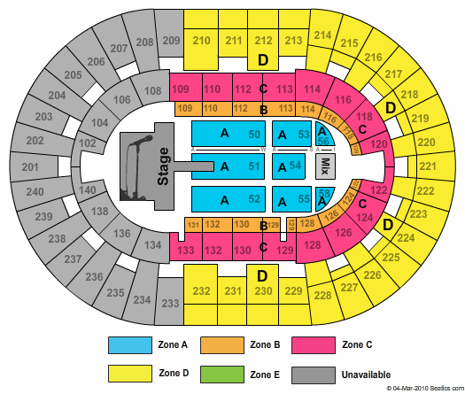 North Charleston Coliseum Daughtry Zone Seating Chart